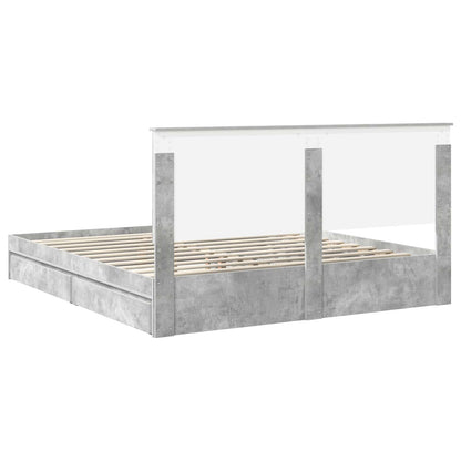 vidaXL Aufbewahrungsbett Beton Grau 180 x 200 cm Holzwerkstoff