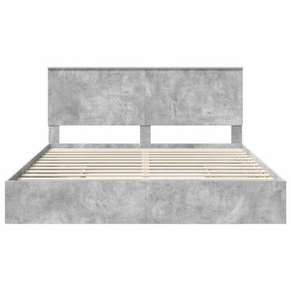 vidaXL Aufbewahrungsbett Beton Grau 180 x 200 cm Holzwerkstoff