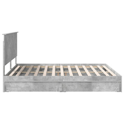 vidaXL Aufbewahrungsbett Beton Grau 180 x 200 cm Holzwerkstoff