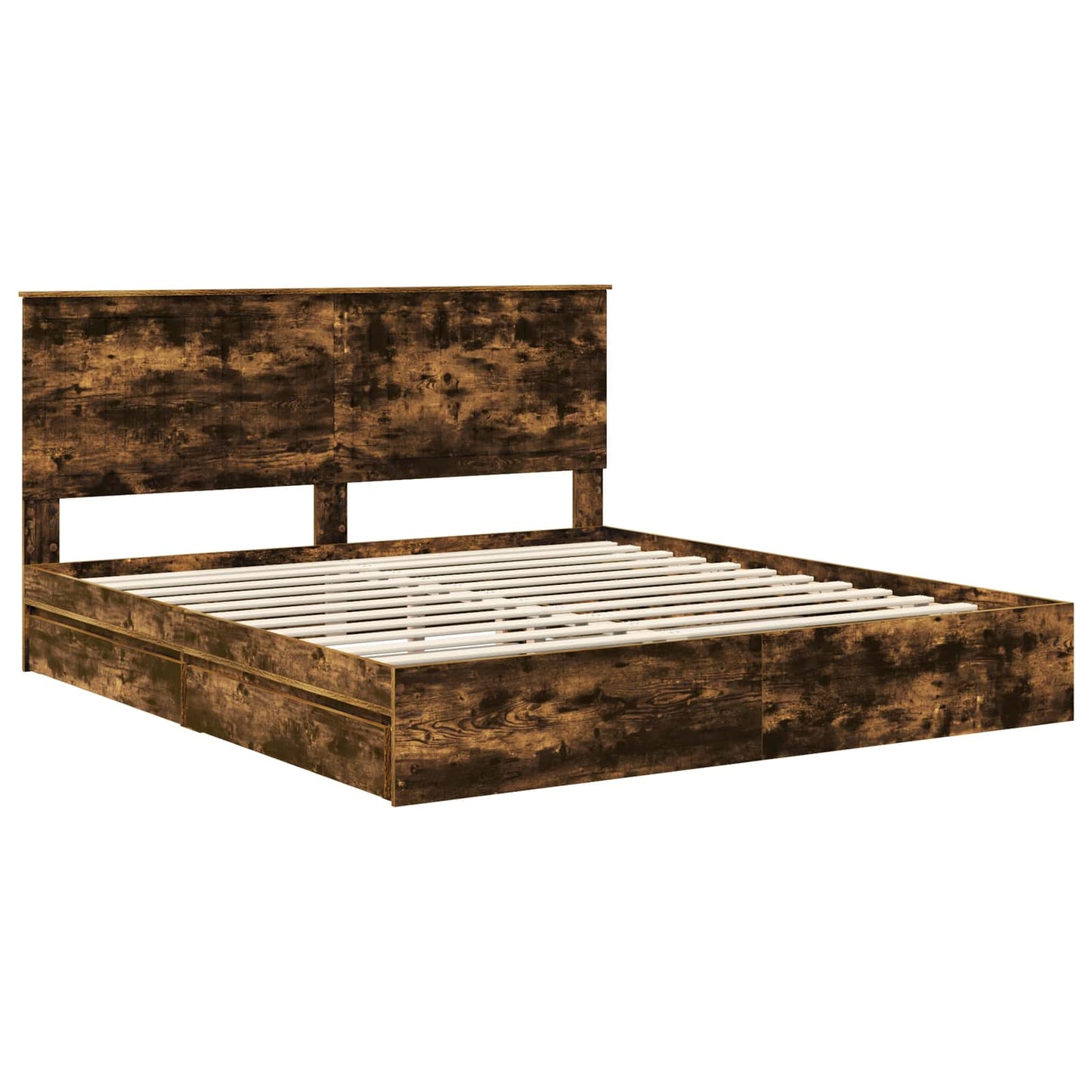 vidaXL Aufbewahrungsbett Geräucherte Eiche 180 x 200 cm Holzwerkstoff