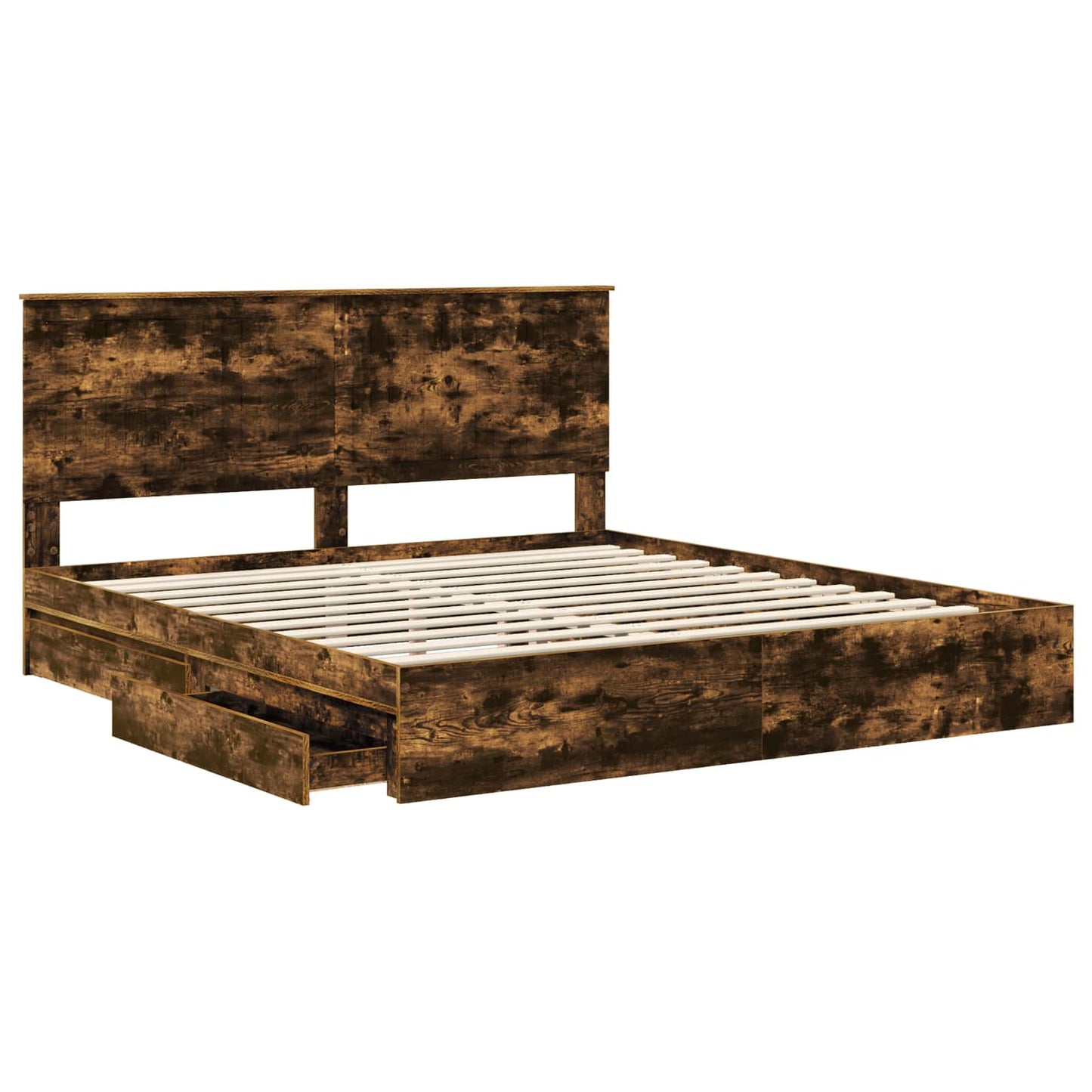 vidaXL Aufbewahrungsbett Geräucherte Eiche 180 x 200 cm Holzwerkstoff