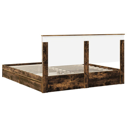vidaXL Aufbewahrungsbett Geräucherte Eiche 180 x 200 cm Holzwerkstoff