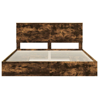 vidaXL Aufbewahrungsbett Geräucherte Eiche 180 x 200 cm Holzwerkstoff