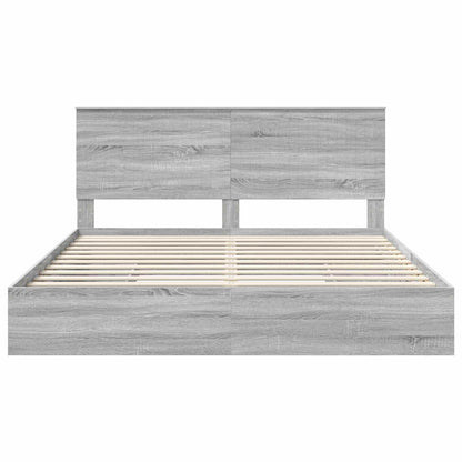vidaXL Aufbewahrungsbett Graues Sonoma 180 x 200 cm Holzwerkstoff