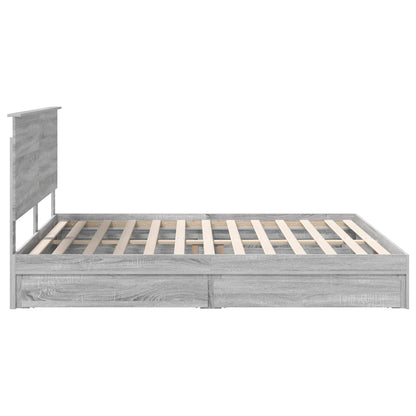 vidaXL Aufbewahrungsbett Graues Sonoma 180 x 200 cm Holzwerkstoff