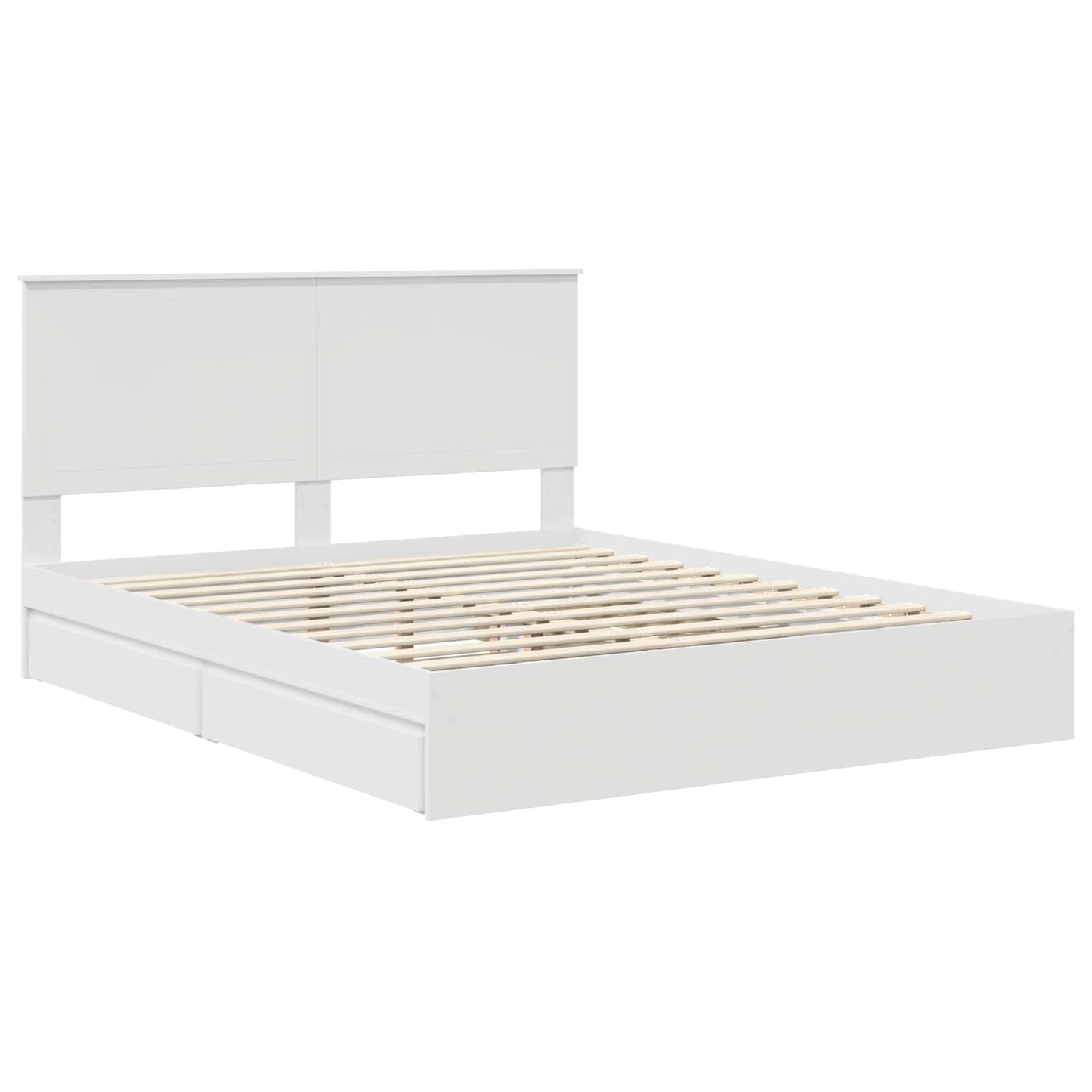 vidaXL Aufbewahrungsbett mit Kopfteil Weiß 160 x 200 cm Holzwerkstoff