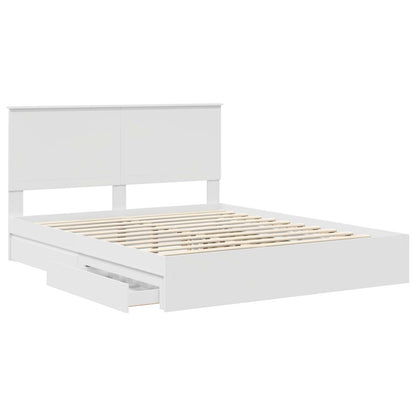 vidaXL Aufbewahrungsbett mit Kopfteil Weiß 160 x 200 cm Holzwerkstoff