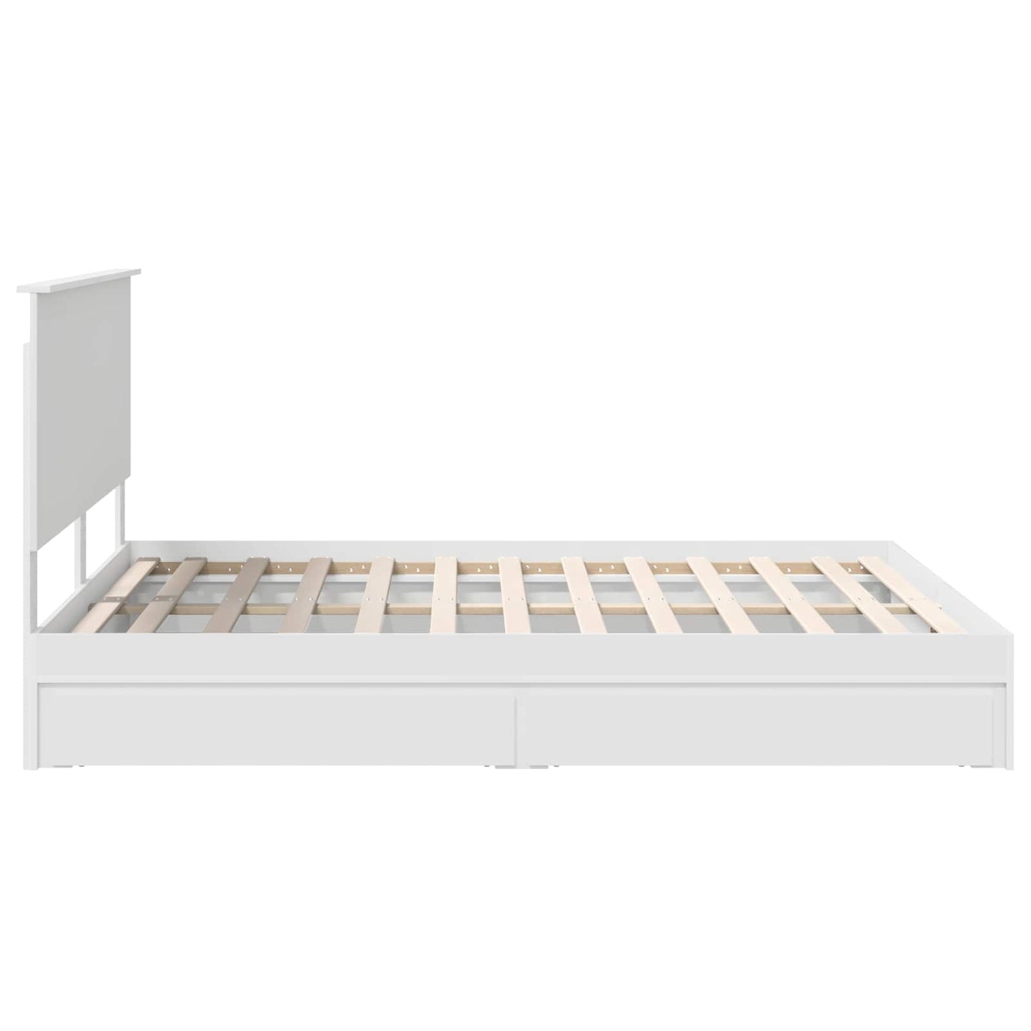 vidaXL Aufbewahrungsbett mit Kopfteil Weiß 160 x 200 cm Holzwerkstoff
