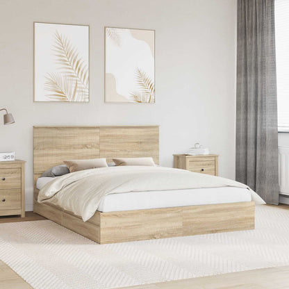 vidaXL Aufbewahrungsbett Sonoma-Eiche 160 x 200 cm Holzwerkstoff