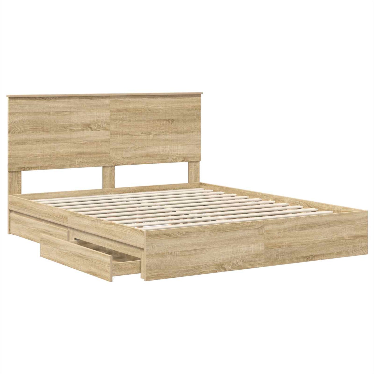 vidaXL Aufbewahrungsbett Sonoma-Eiche 160 x 200 cm Holzwerkstoff