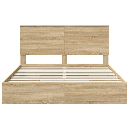 vidaXL Aufbewahrungsbett Sonoma-Eiche 160 x 200 cm Holzwerkstoff