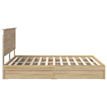 vidaXL Aufbewahrungsbett Sonoma-Eiche 160 x 200 cm Holzwerkstoff