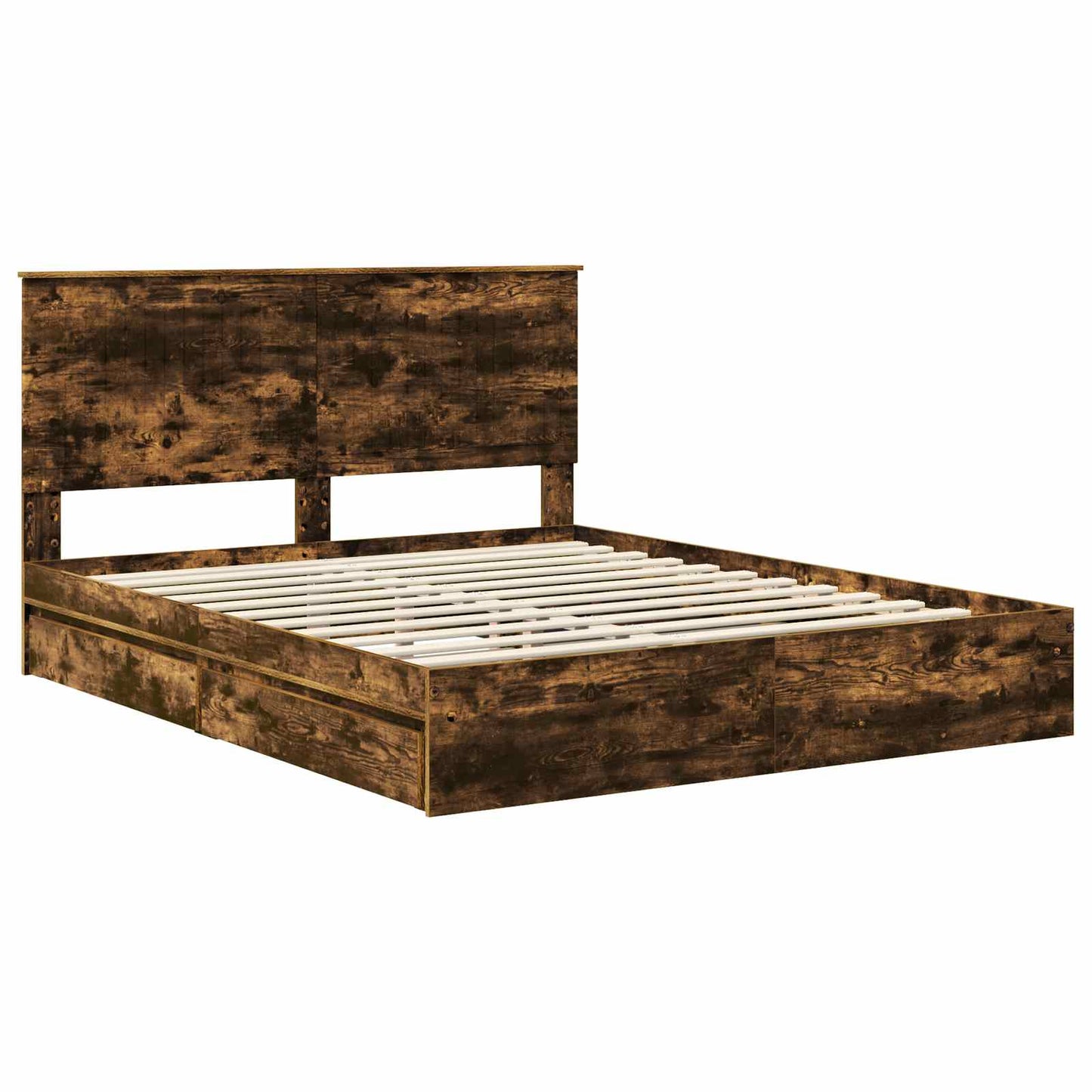 vidaXL Aufbewahrungsbett Geräucherte Eiche 160 x 200 cm Holzwerkstoff