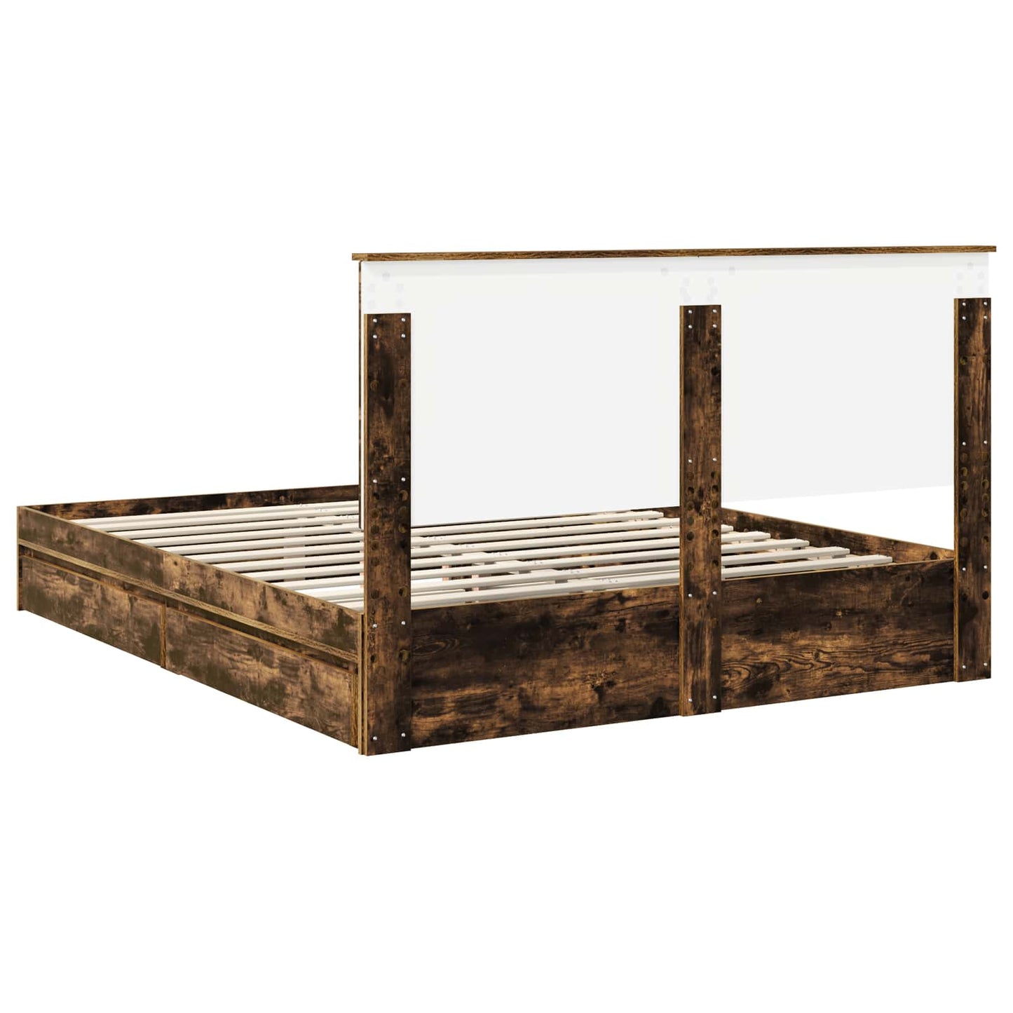 vidaXL Aufbewahrungsbett Geräucherte Eiche 160 x 200 cm Holzwerkstoff