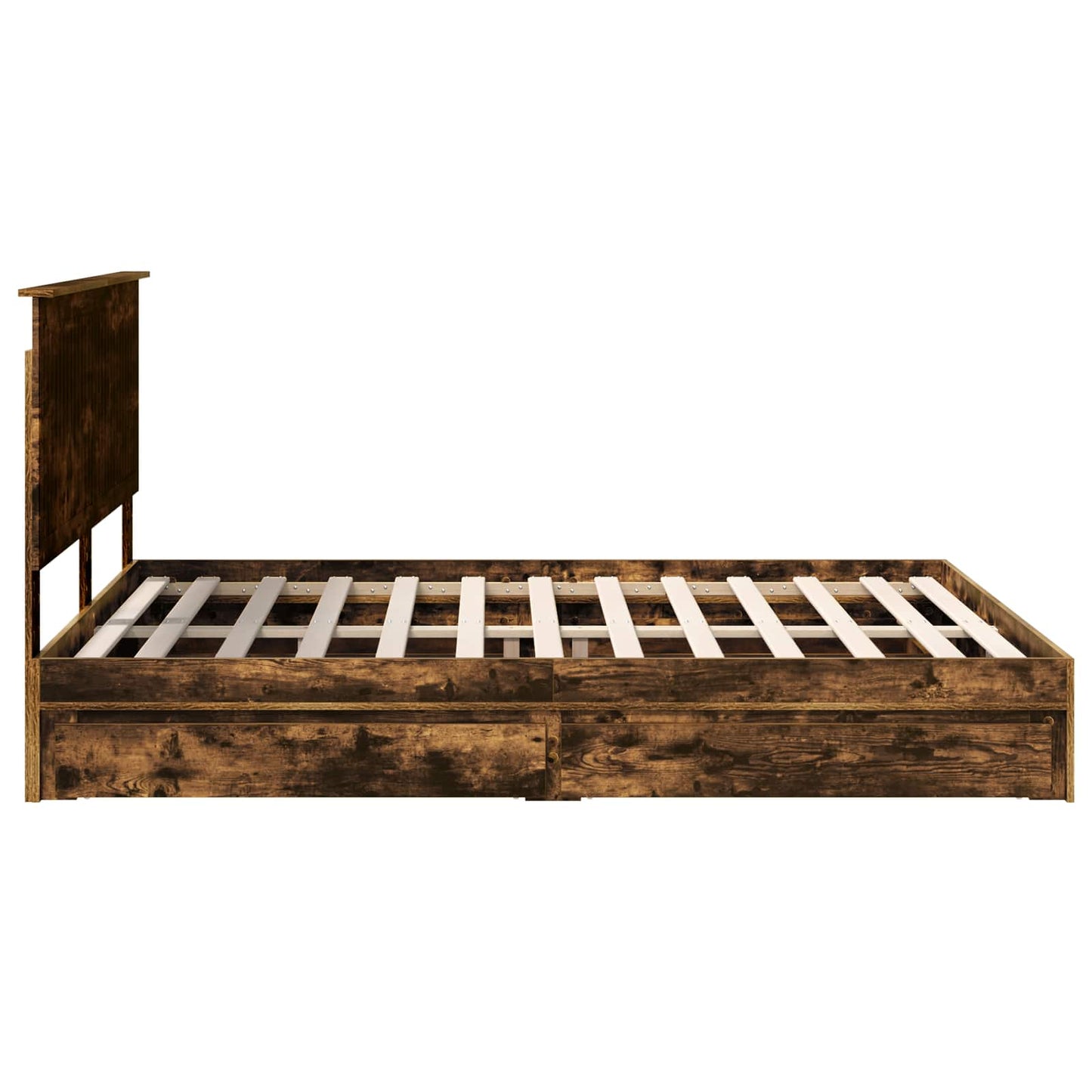 vidaXL Aufbewahrungsbett Geräucherte Eiche 160 x 200 cm Holzwerkstoff