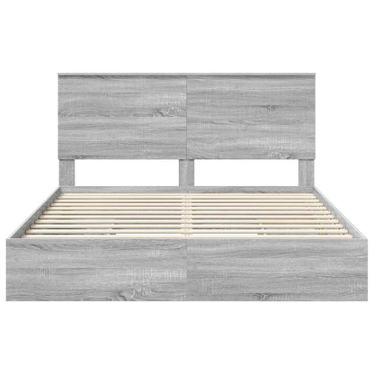 vidaXL Aufbewahrungsbett Graues Sonoma 160 x 200 cm Holzwerkstoff