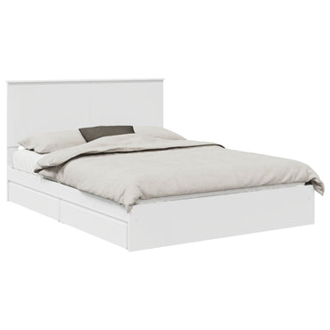 vidaXL Lit de rangement avec tête de lit Blanc 150 x 200 cm Bois d'ingénierie