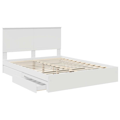 vidaXL Lit de rangement avec tête de lit Blanc 150 x 200 cm Bois d'ingénierie
