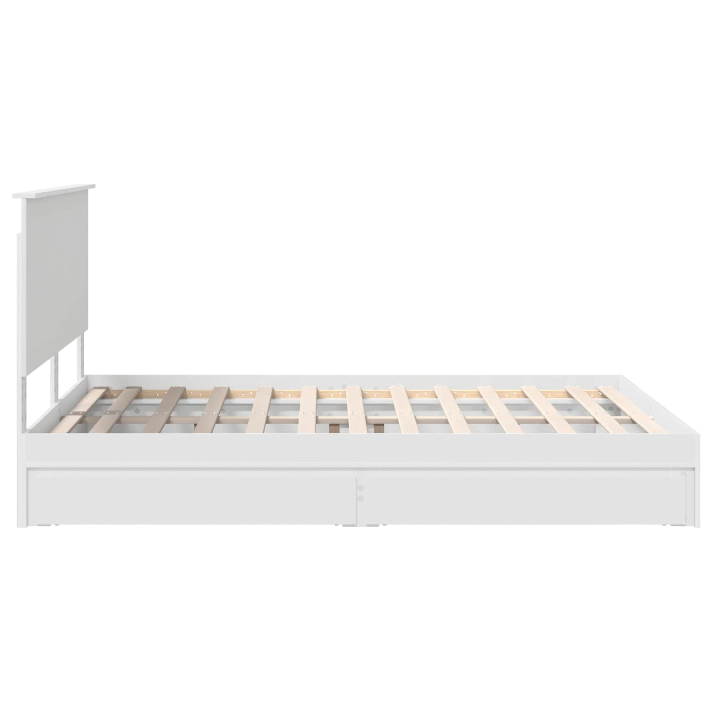 vidaXL Lit de rangement avec tête de lit Blanc 150 x 200 cm Bois d'ingénierie