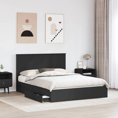 vidaXL Aufbewahrungsbett Schwarz 150 x 200 cm Holzwerkstoff
