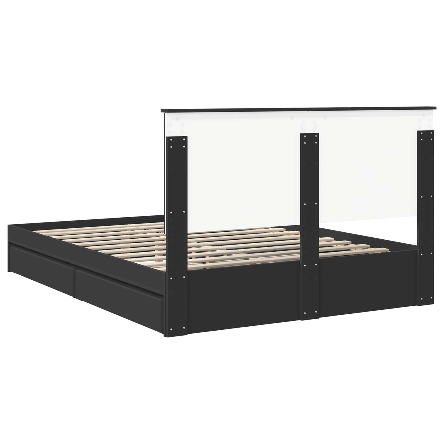 vidaXL Aufbewahrungsbett Schwarz 150 x 200 cm Holzwerkstoff