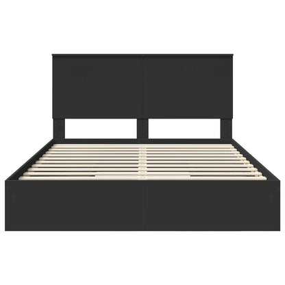 vidaXL Aufbewahrungsbett Schwarz 150 x 200 cm Holzwerkstoff