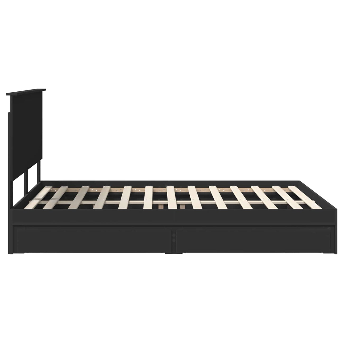 vidaXL Aufbewahrungsbett Schwarz 150 x 200 cm Holzwerkstoff