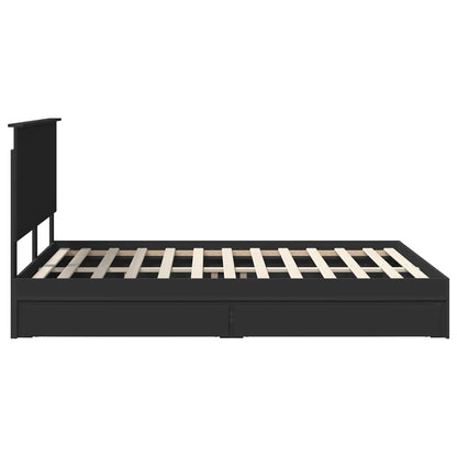 vidaXL Aufbewahrungsbett Schwarz 150 x 200 cm Holzwerkstoff