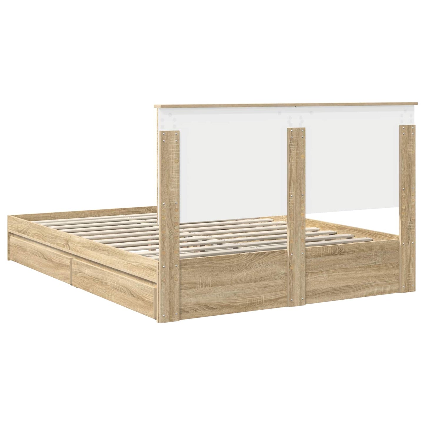 vidaXL Aufbewahrungsbett Sonoma-Eiche 150 x 200 cm Holzwerkstoff