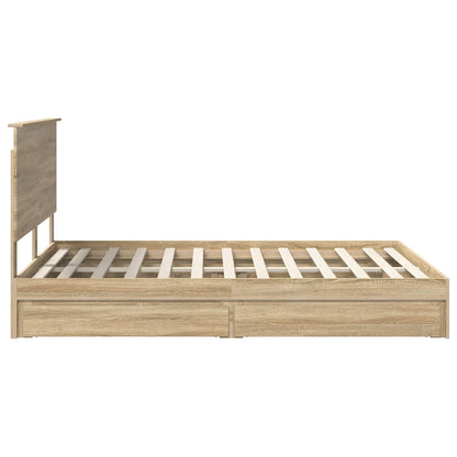 vidaXL Aufbewahrungsbett Sonoma-Eiche 150 x 200 cm Holzwerkstoff