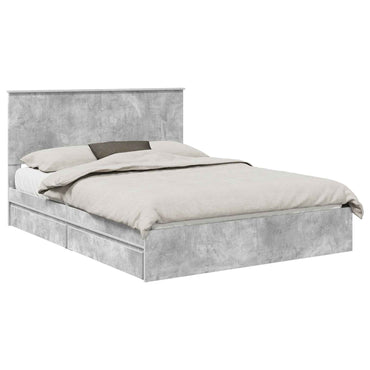 vidaXL Aufbewahrungsbett Beton Grau 150 x 200 cm Holzwerkstoff