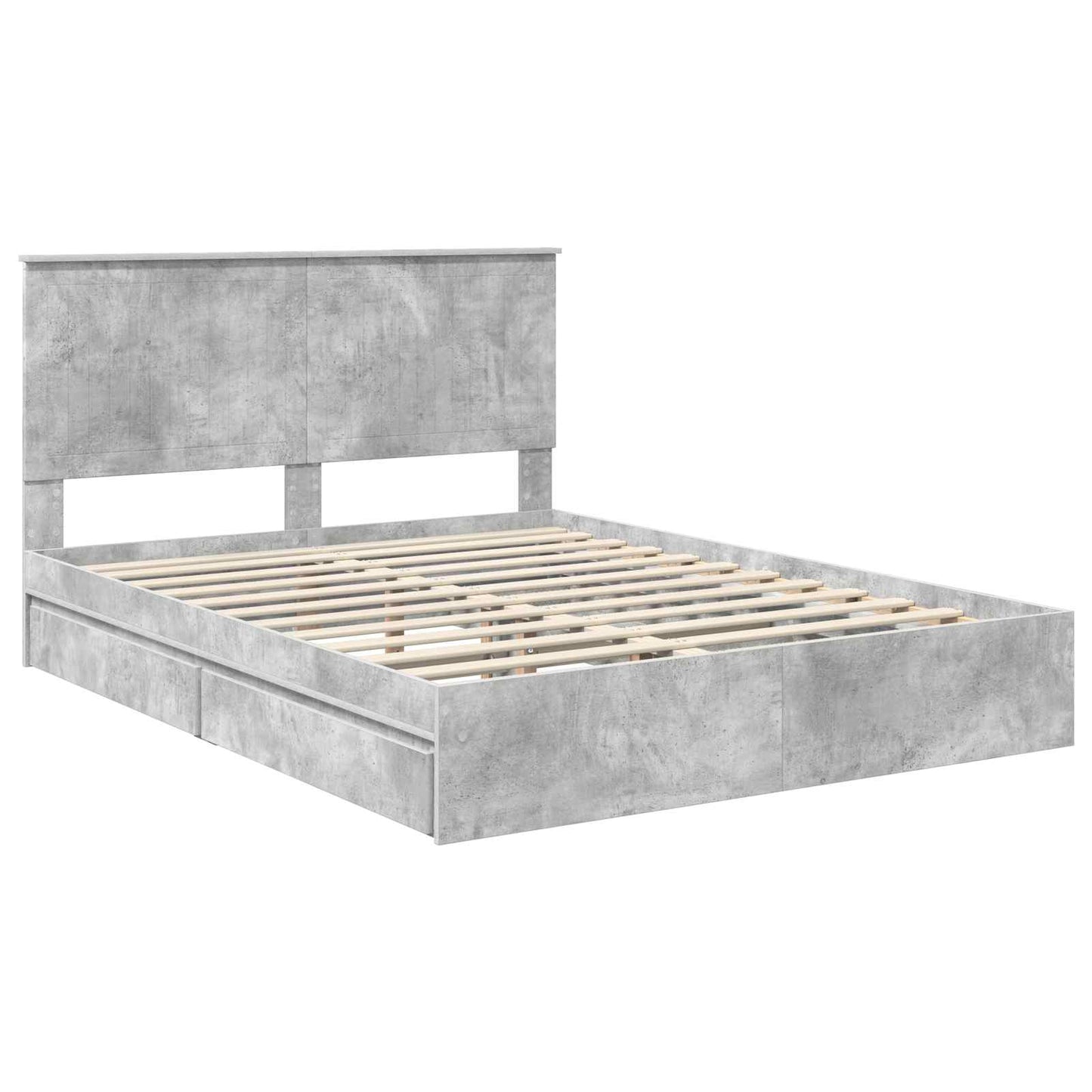 vidaXL Aufbewahrungsbett Beton Grau 150 x 200 cm Holzwerkstoff