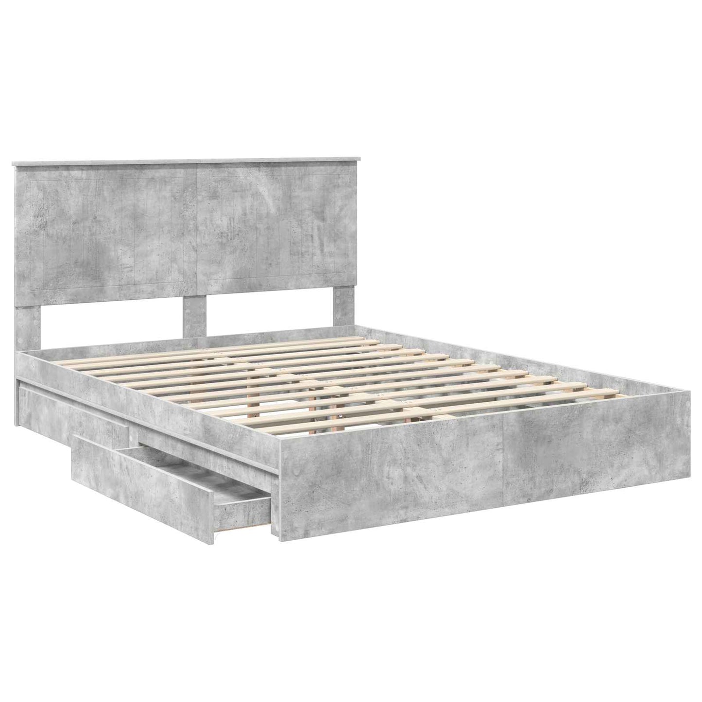 vidaXL Aufbewahrungsbett Beton Grau 150 x 200 cm Holzwerkstoff