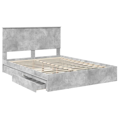 vidaXL Aufbewahrungsbett Beton Grau 150 x 200 cm Holzwerkstoff