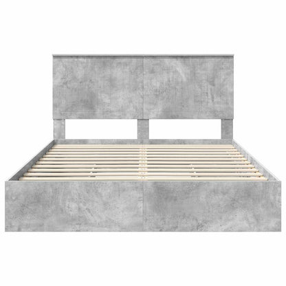 vidaXL Aufbewahrungsbett Beton Grau 150 x 200 cm Holzwerkstoff
