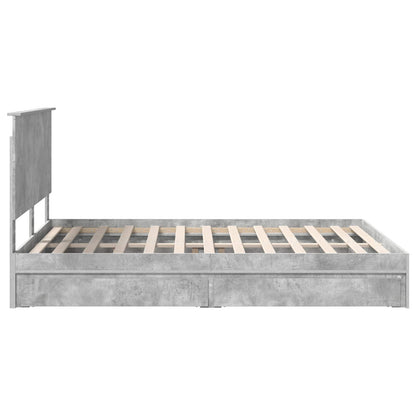 vidaXL Aufbewahrungsbett Beton Grau 150 x 200 cm Holzwerkstoff