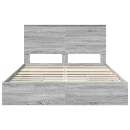 vidaXL Aufbewahrungsbett Graues Sonoma 150 x 200 cm Holzwerkstoff