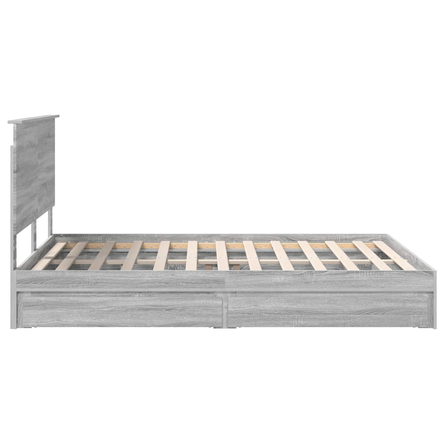 vidaXL Aufbewahrungsbett Graues Sonoma 150 x 200 cm Holzwerkstoff