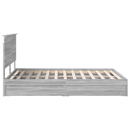 vidaXL Aufbewahrungsbett Graues Sonoma 150 x 200 cm Holzwerkstoff