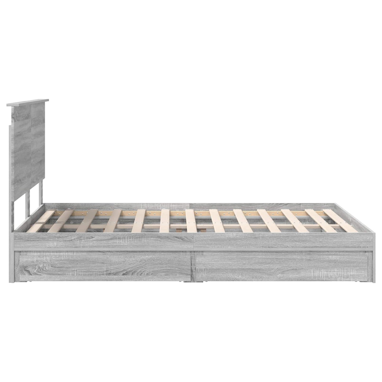 vidaXL Lit de rangement gris Sonoma 140 x 200 cm en bois d'ingénierie