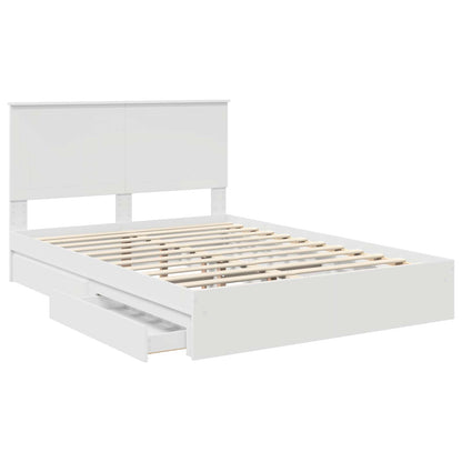 vidaXL Aufbewahrungsbett mit Kopfteil Weiß 135 x 190 cm Holzwerkstoff