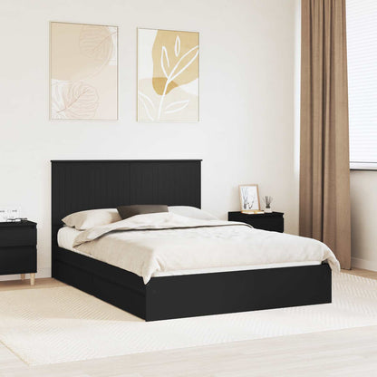 vidaXL Aufbewahrungsbett Schwarz 135 x 190 cm Holzwerkstoff