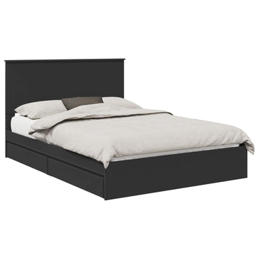 vidaXL Aufbewahrungsbett Schwarz 135 x 190 cm Holzwerkstoff
