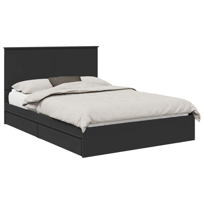 vidaXL Aufbewahrungsbett Schwarz 135 x 190 cm Holzwerkstoff