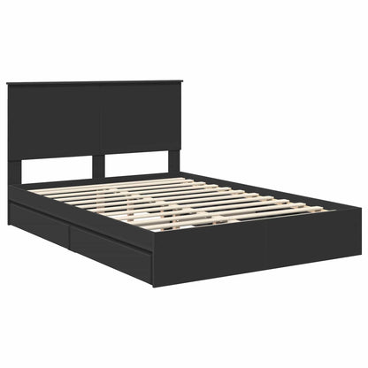 vidaXL Aufbewahrungsbett Schwarz 135 x 190 cm Holzwerkstoff
