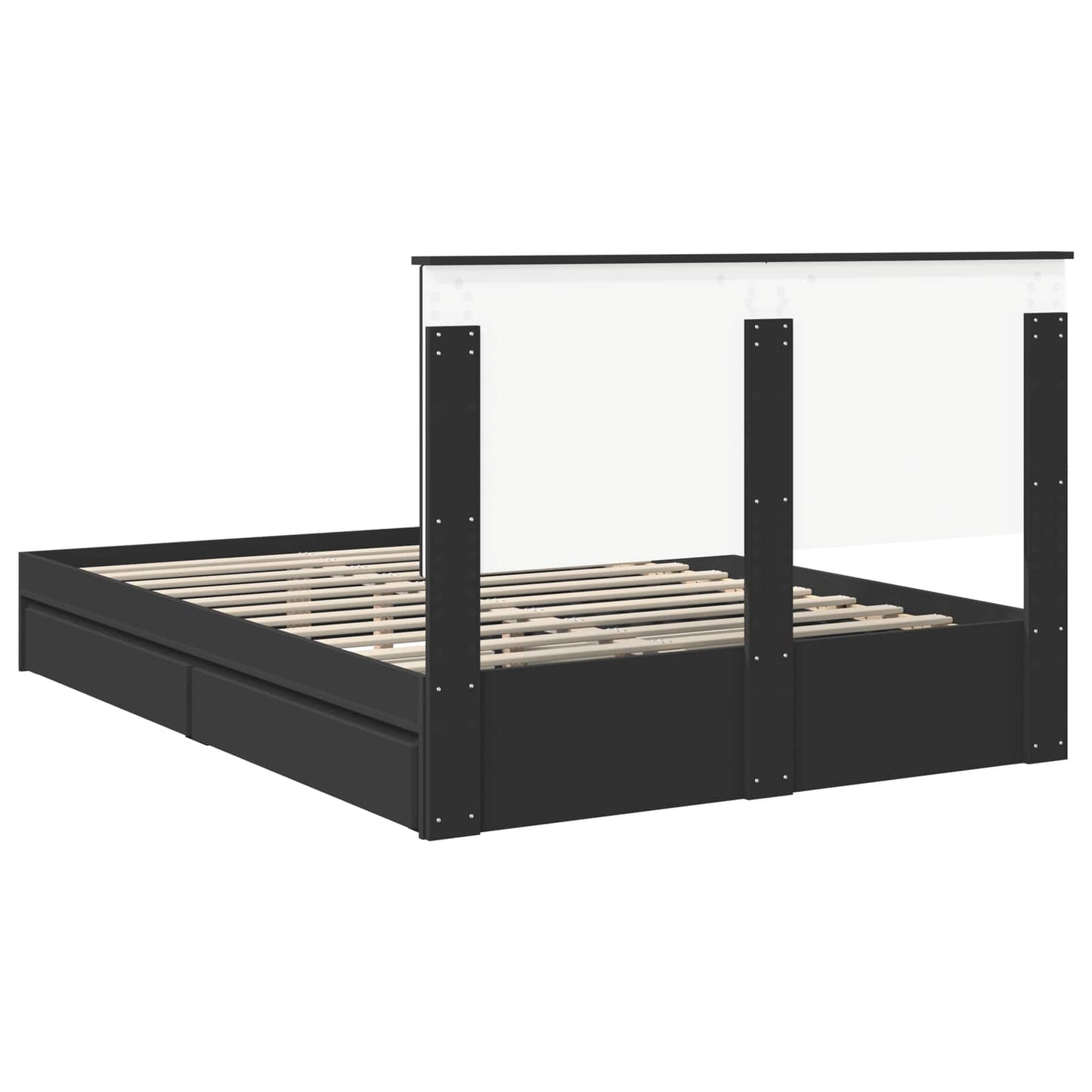 vidaXL Aufbewahrungsbett Schwarz 135 x 190 cm Holzwerkstoff