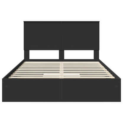 vidaXL Aufbewahrungsbett Schwarz 135 x 190 cm Holzwerkstoff