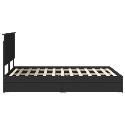 vidaXL Aufbewahrungsbett Schwarz 135 x 190 cm Holzwerkstoff