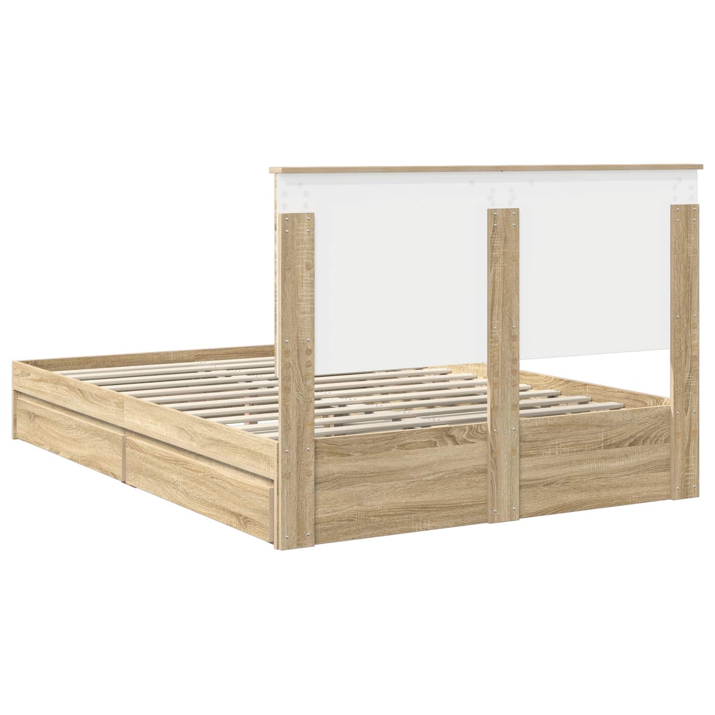 vidaXL Aufbewahrungsbett Sonoma-Eiche 135 x 190 cm Holzwerkstoff