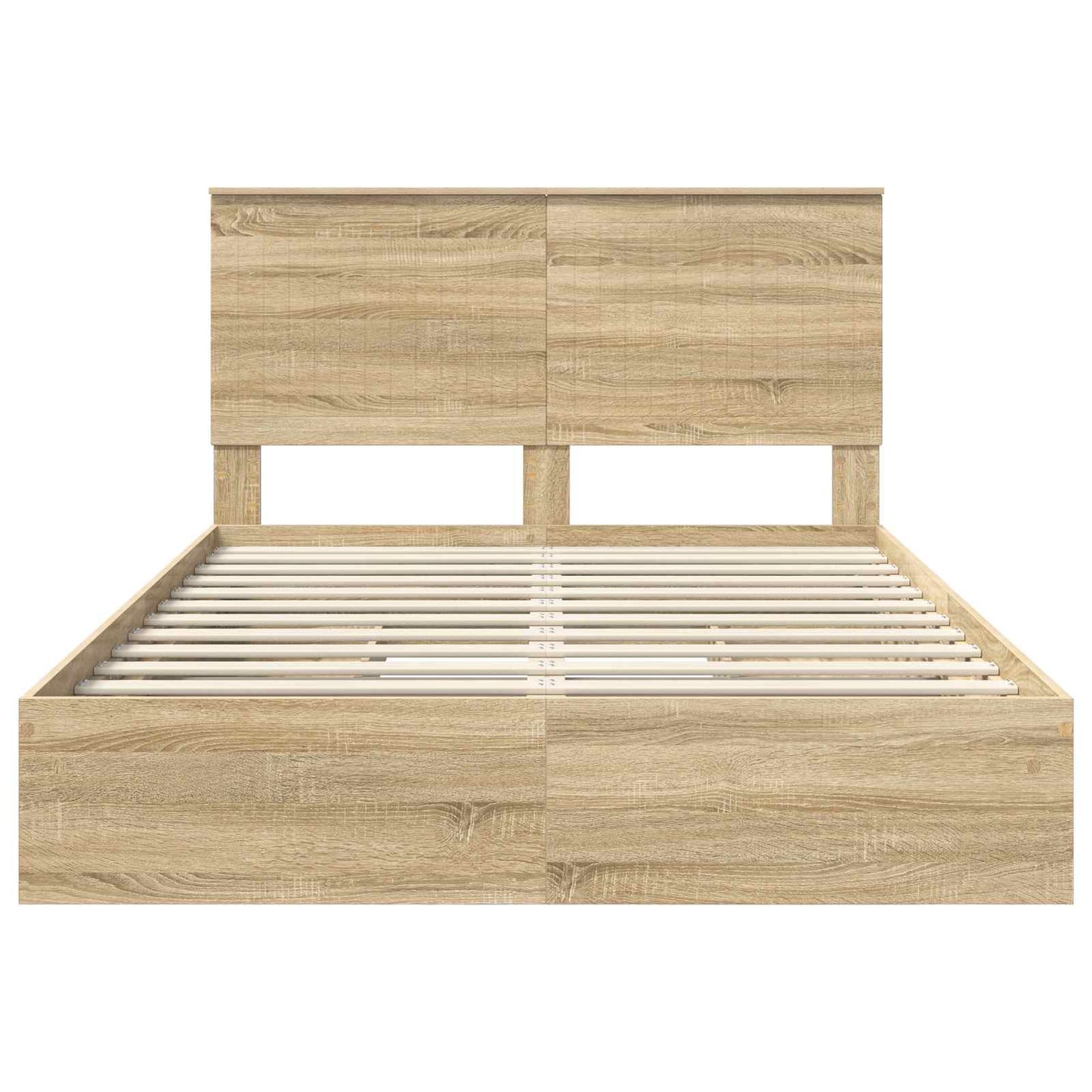 vidaXL Aufbewahrungsbett Sonoma-Eiche 135 x 190 cm Holzwerkstoff